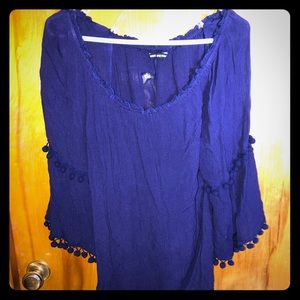 Off The Shoulder Navy Top